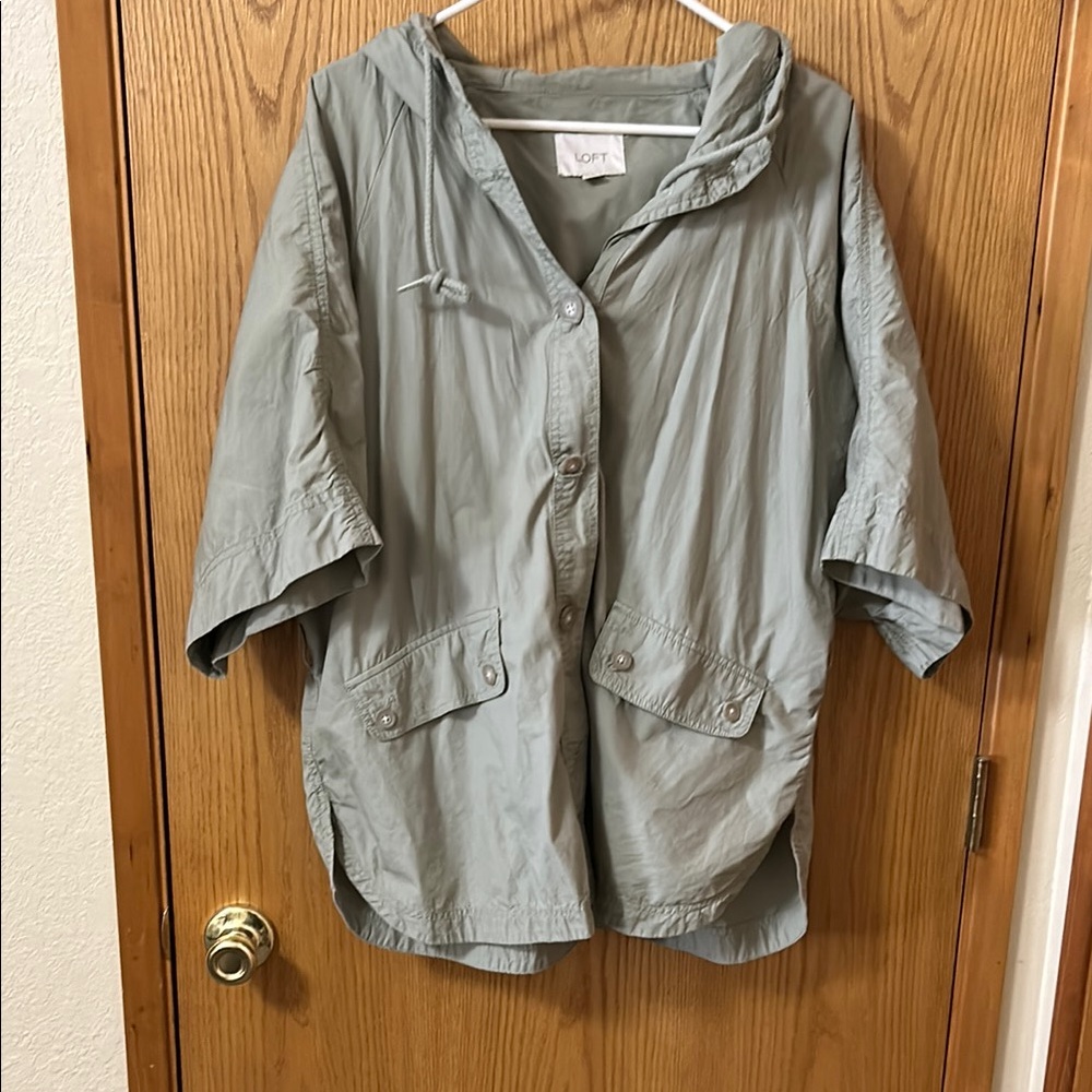 LOFT Light Gray Hooded Jacket